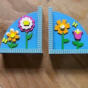 Sassafrass Colorful Wooden Bookends
